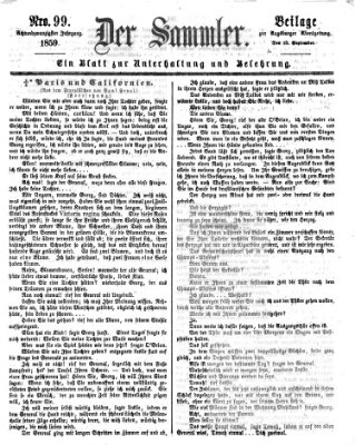 Der Sammler (Augsburger Abendzeitung) Dienstag 13. September 1859