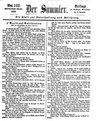 Der Sammler (Augsburger Abendzeitung) Dienstag 20. September 1859