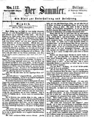 Der Sammler (Augsburger Abendzeitung) Donnerstag 13. Oktober 1859