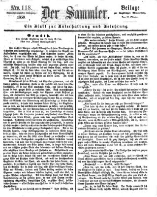 Der Sammler (Augsburger Abendzeitung) Donnerstag 27. Oktober 1859