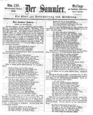 Der Sammler (Augsburger Abendzeitung) Donnerstag 17. November 1859