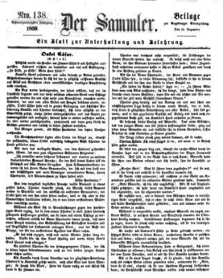 Der Sammler (Augsburger Abendzeitung) Donnerstag 15. Dezember 1859