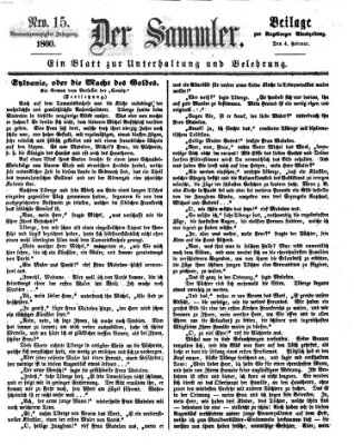 Der Sammler (Augsburger Abendzeitung) Samstag 4. Februar 1860