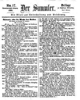 Der Sammler (Augsburger Abendzeitung) Donnerstag 9. Februar 1860