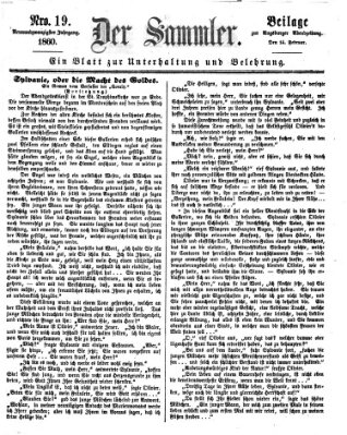 Der Sammler (Augsburger Abendzeitung) Dienstag 14. Februar 1860