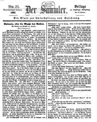 Der Sammler (Augsburger Abendzeitung) Dienstag 28. Februar 1860