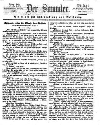 Der Sammler (Augsburger Abendzeitung) Donnerstag 8. März 1860