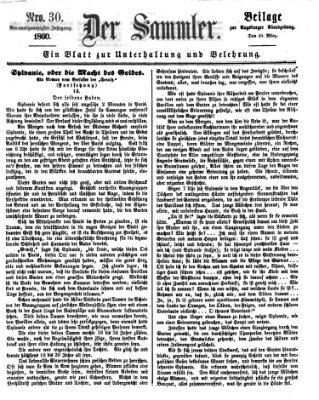 Der Sammler (Augsburger Abendzeitung) Samstag 10. März 1860