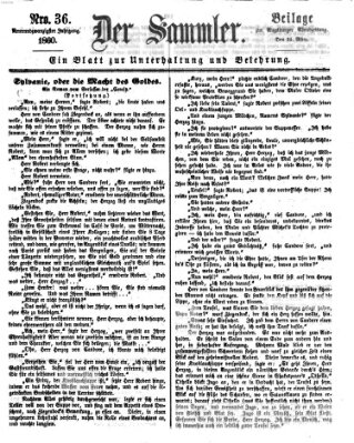 Der Sammler (Augsburger Abendzeitung) Samstag 24. März 1860