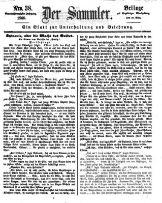 Der Sammler (Augsburger Abendzeitung) Donnerstag 29. März 1860