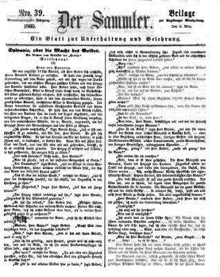 Der Sammler (Augsburger Abendzeitung) Samstag 31. März 1860