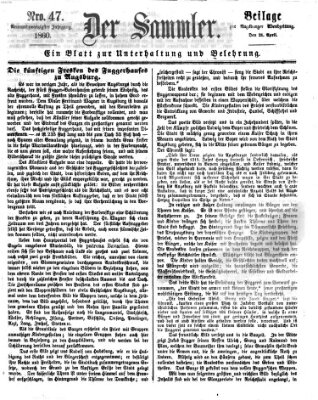 Der Sammler (Augsburger Abendzeitung) Samstag 21. April 1860