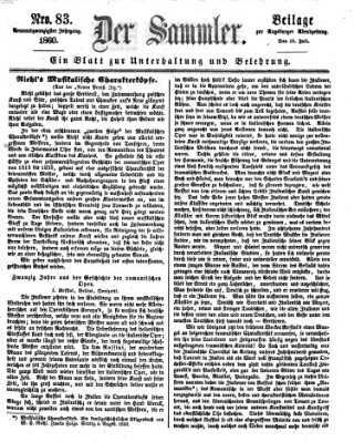 Der Sammler (Augsburger Abendzeitung) Donnerstag 19. Juli 1860