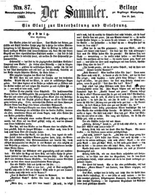 Der Sammler (Augsburger Abendzeitung) Samstag 28. Juli 1860