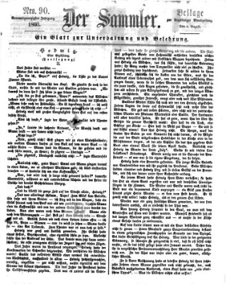 Der Sammler (Augsburger Abendzeitung) Samstag 4. August 1860