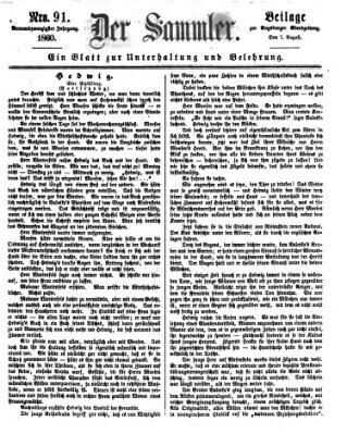 Der Sammler (Augsburger Abendzeitung) Dienstag 7. August 1860