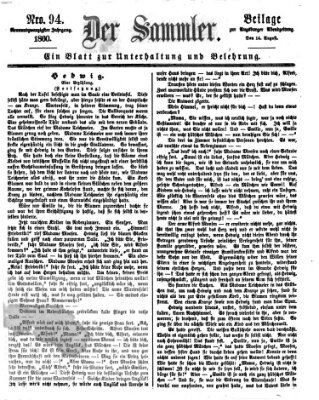 Der Sammler (Augsburger Abendzeitung) Dienstag 14. August 1860