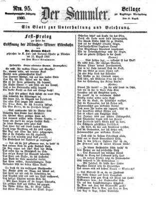 Der Sammler (Augsburger Abendzeitung) Donnerstag 16. August 1860