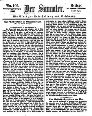 Der Sammler (Augsburger Abendzeitung) Dienstag 28. August 1860