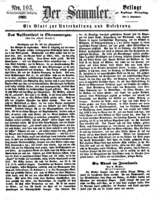 Der Sammler (Augsburger Abendzeitung) Mittwoch 5. September 1860