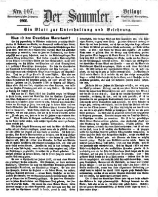 Der Sammler (Augsburger Abendzeitung) Donnerstag 13. September 1860