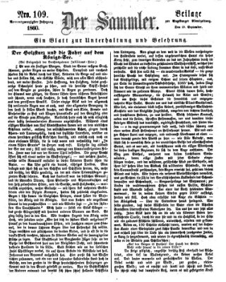 Der Sammler (Augsburger Abendzeitung) Mittwoch 19. September 1860