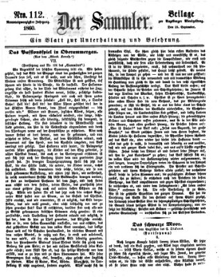 Der Sammler (Augsburger Abendzeitung) Dienstag 25. September 1860