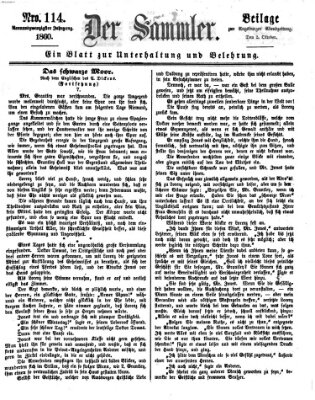 Der Sammler (Augsburger Abendzeitung) Dienstag 2. Oktober 1860