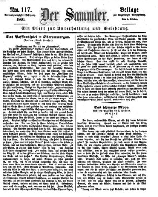 Der Sammler (Augsburger Abendzeitung) Dienstag 9. Oktober 1860