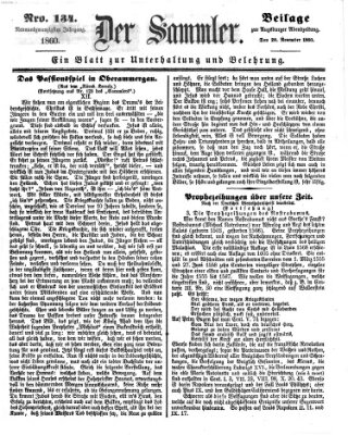 Der Sammler (Augsburger Abendzeitung) Dienstag 20. November 1860