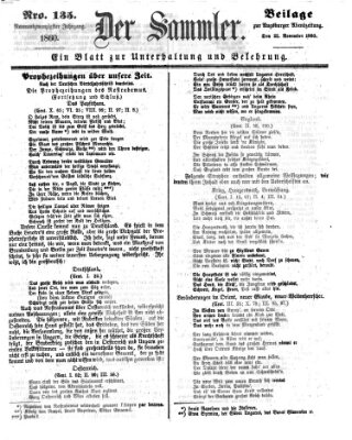 Der Sammler (Augsburger Abendzeitung) Donnerstag 22. November 1860