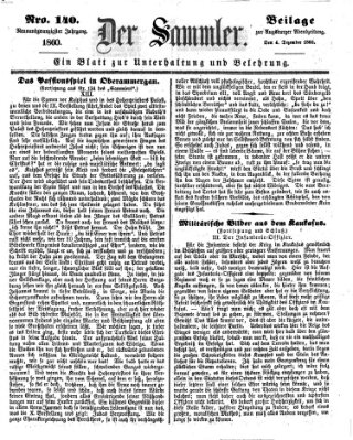 Der Sammler (Augsburger Abendzeitung) Dienstag 4. Dezember 1860