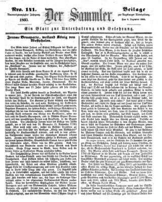 Der Sammler (Augsburger Abendzeitung) Donnerstag 6. Dezember 1860