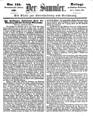 Der Sammler (Augsburger Abendzeitung) Dienstag 11. Dezember 1860