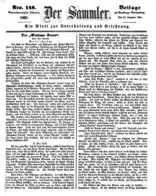 Der Sammler (Augsburger Abendzeitung) Samstag 22. Dezember 1860