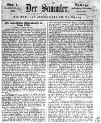 Der Sammler (Augsburger Abendzeitung) Donnerstag 3. Januar 1861