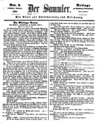 Der Sammler (Augsburger Abendzeitung) Samstag 5. Januar 1861