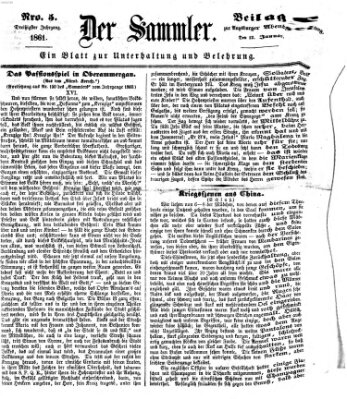 Der Sammler (Augsburger Abendzeitung) Samstag 12. Januar 1861