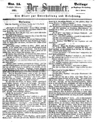 Der Sammler (Augsburger Abendzeitung) Dienstag 5. Februar 1861