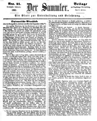 Der Sammler (Augsburger Abendzeitung) Dienstag 19. Februar 1861