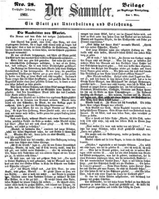 Der Sammler (Augsburger Abendzeitung) Donnerstag 7. März 1861