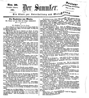 Der Sammler (Augsburger Abendzeitung) Dienstag 12. März 1861