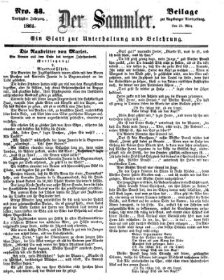 Der Sammler (Augsburger Abendzeitung) Samstag 23. März 1861