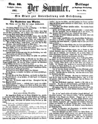 Der Sammler (Augsburger Abendzeitung) Samstag 30. März 1861