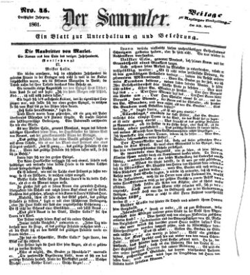 Der Sammler (Augsburger Abendzeitung) Dienstag 23. April 1861