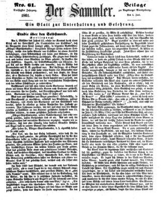 Der Sammler (Augsburger Abendzeitung) Dienstag 4. Juni 1861