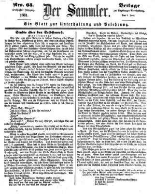 Der Sammler (Augsburger Abendzeitung) Samstag 8. Juni 1861