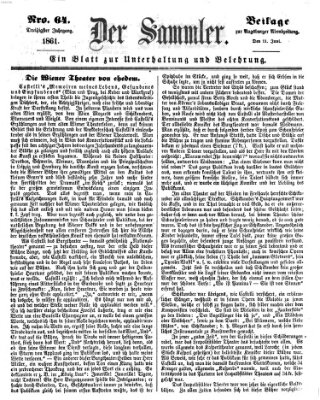 Der Sammler (Augsburger Abendzeitung) Dienstag 11. Juni 1861