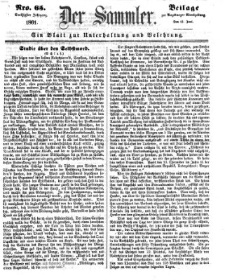 Der Sammler (Augsburger Abendzeitung) Donnerstag 13. Juni 1861