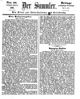 Der Sammler (Augsburger Abendzeitung) Samstag 15. Juni 1861